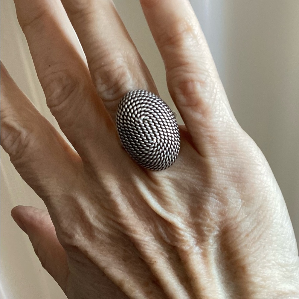 Textured Silver Ring - image 1
